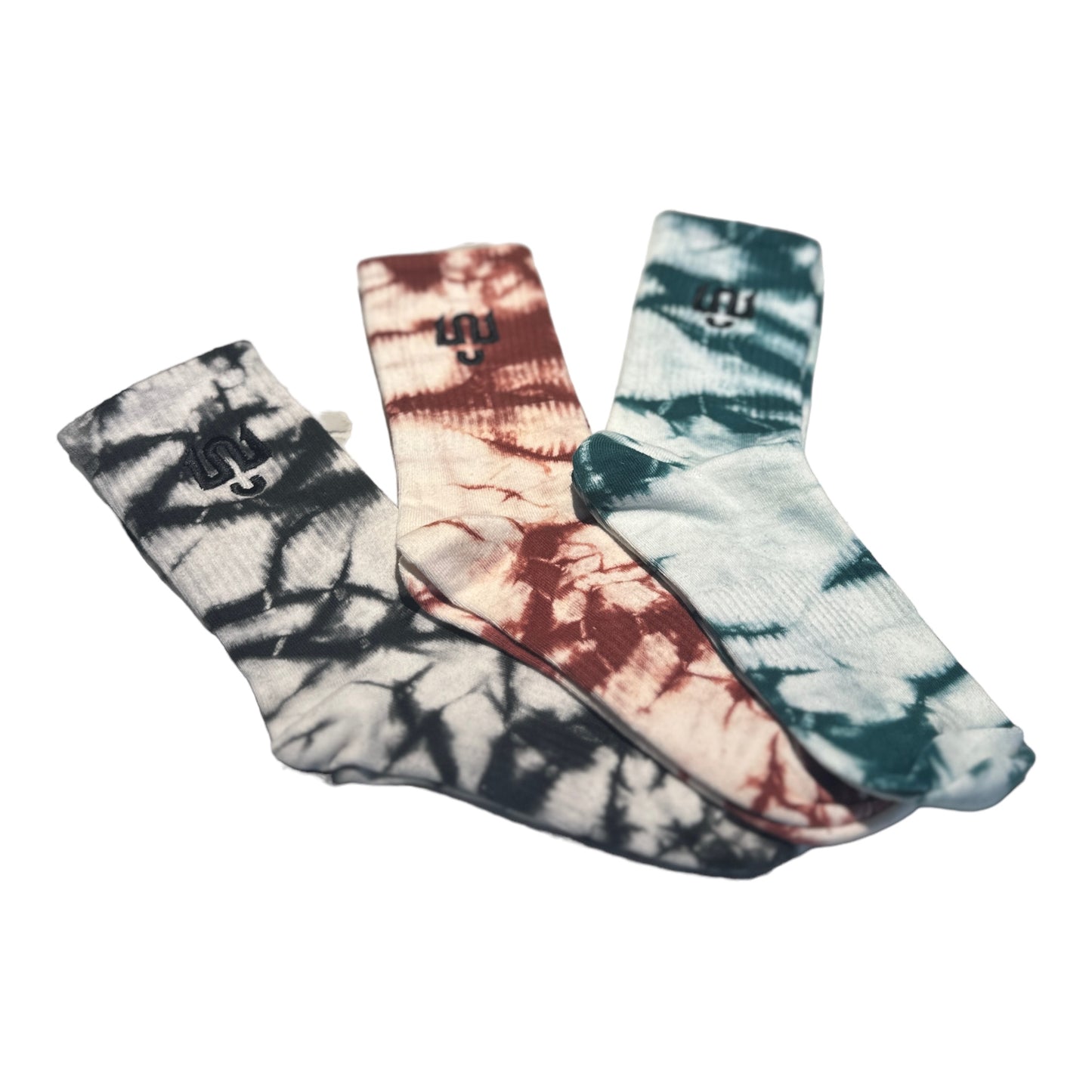 Tie-dye Cotton Sport Socks Three Pack Color