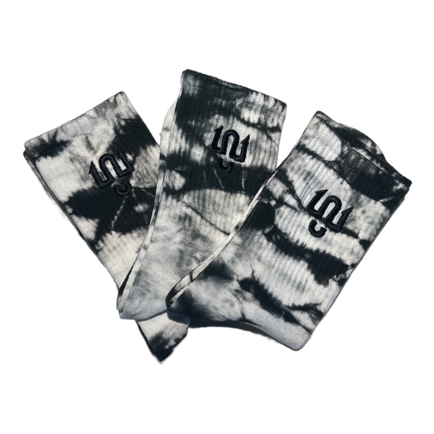 Black Tie-dye Cotton Sport Socks