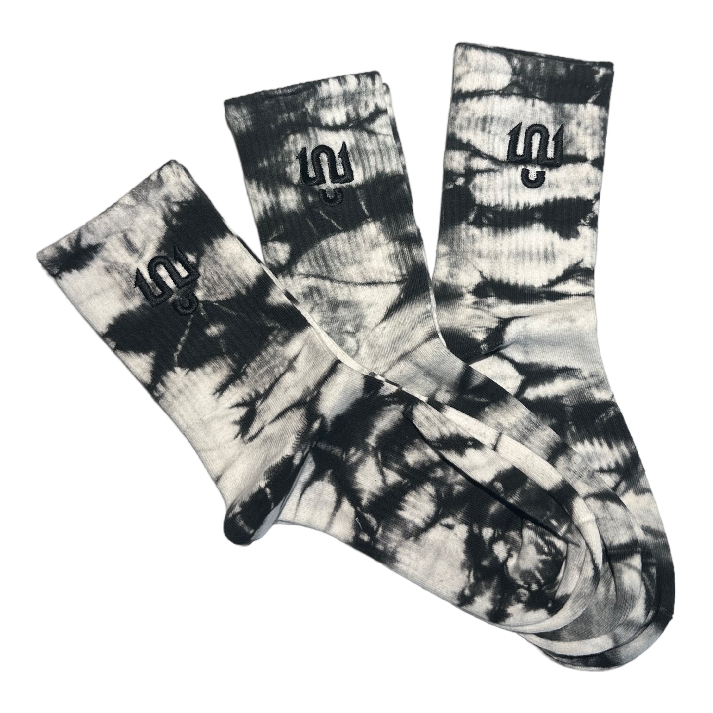 Black Tie-dye Cotton Sport Socks